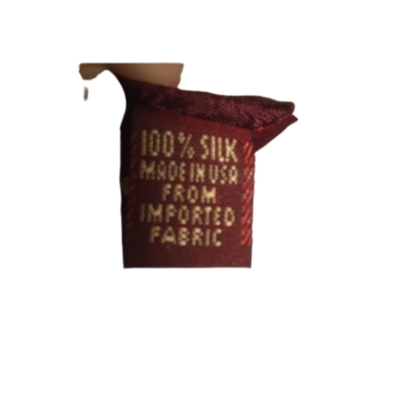 Chaps Ralph Lauren Corn and Cattails Patterned Maroon Silk Tie, 58 x 4 - Picture 4 of 5